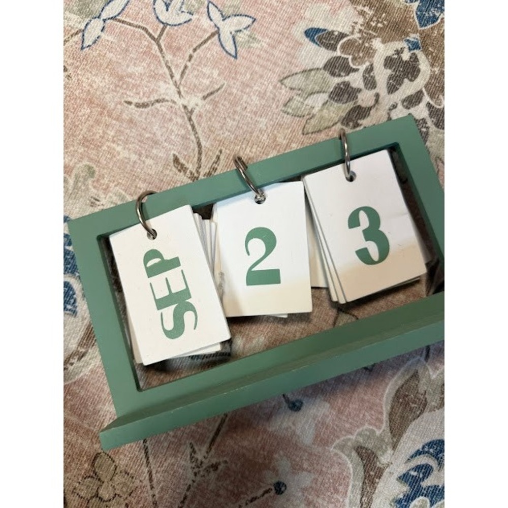 Farmhouse Aesthetic Unbranded Perpetual Flip Calendar OS Sage Green Minimalist